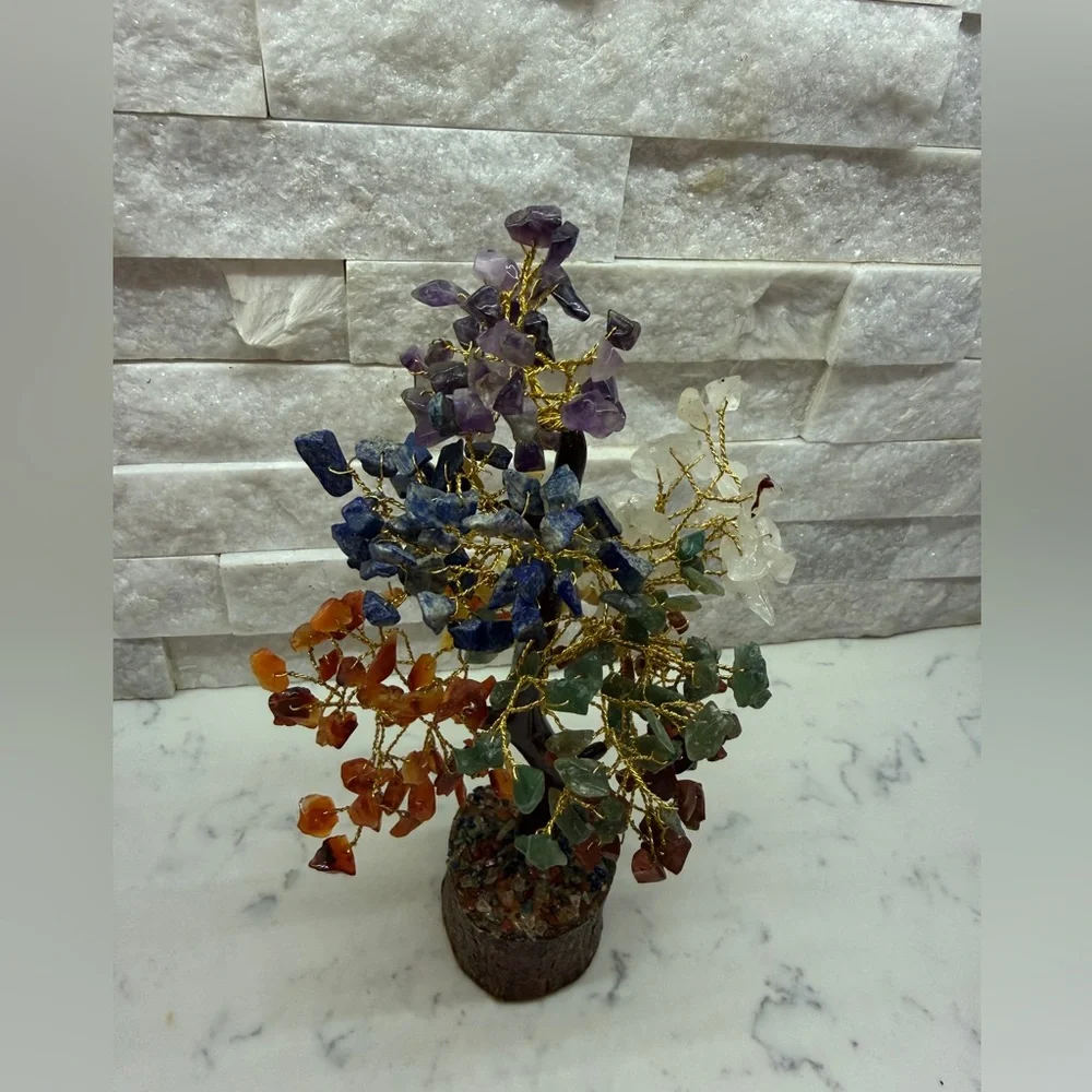 7 Chakra Healing Crystal Natural Gemstone Tree For Goodluck,Wealth & Prosperity